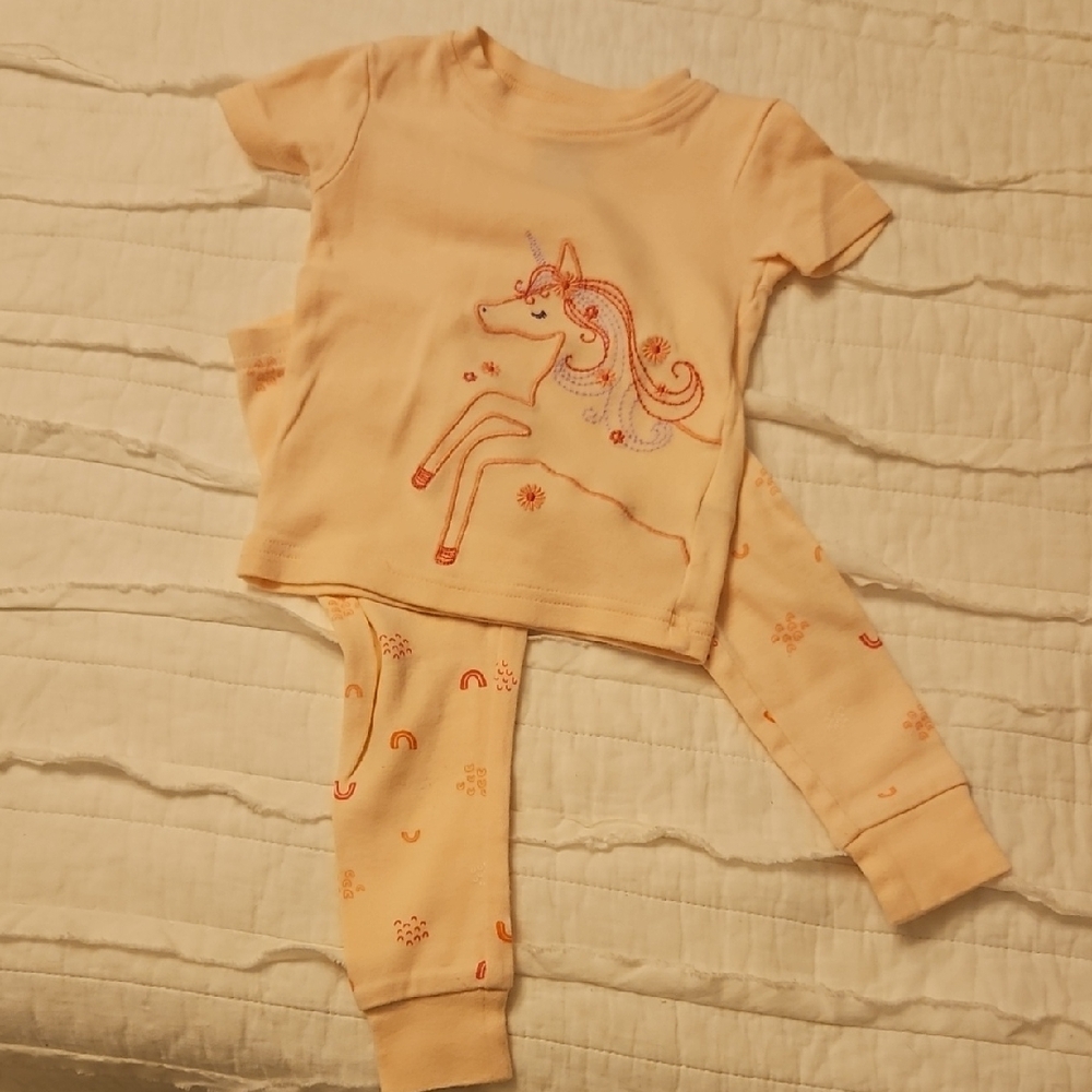 Carter's Pink and White Pajama Set with Unicorn Design